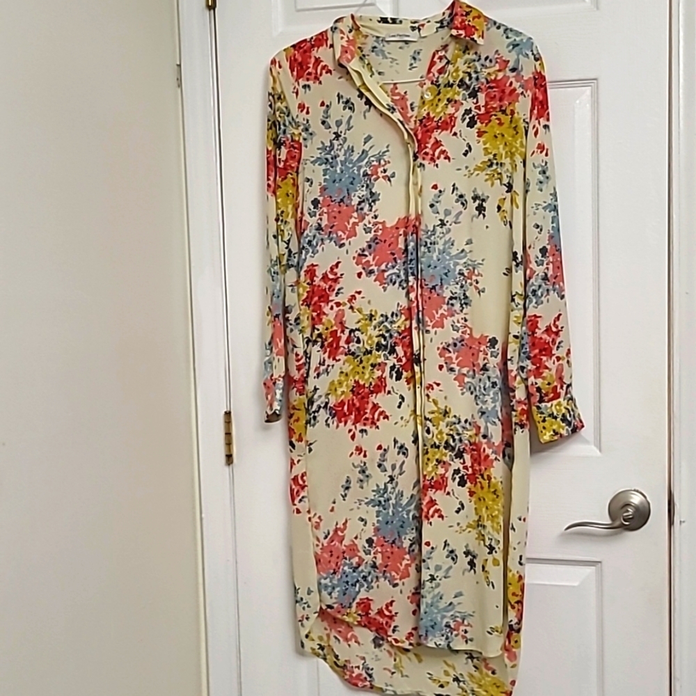 Les Petites Multicolored Long Sleeve Button Down Dress